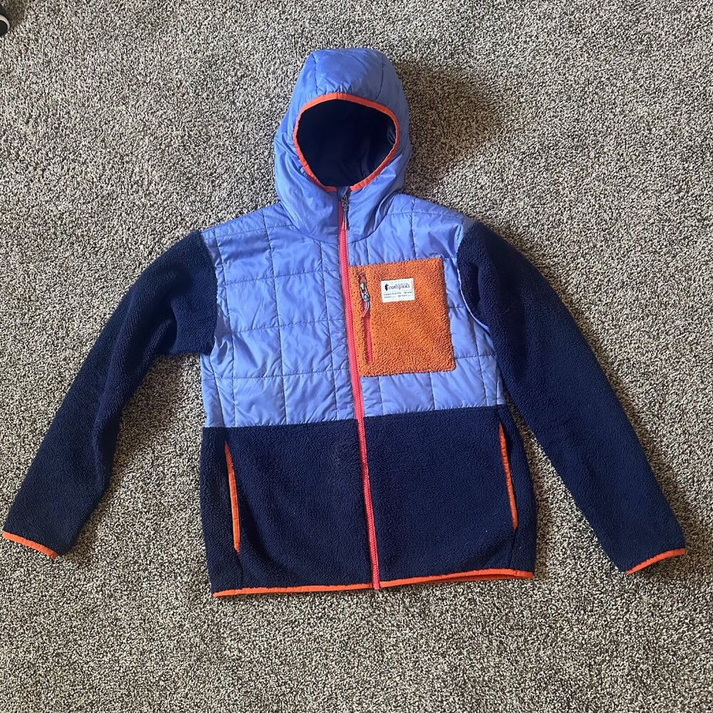 Cotopaxi Jacket Women's S Blue Orange Trico Hybrid Hooded